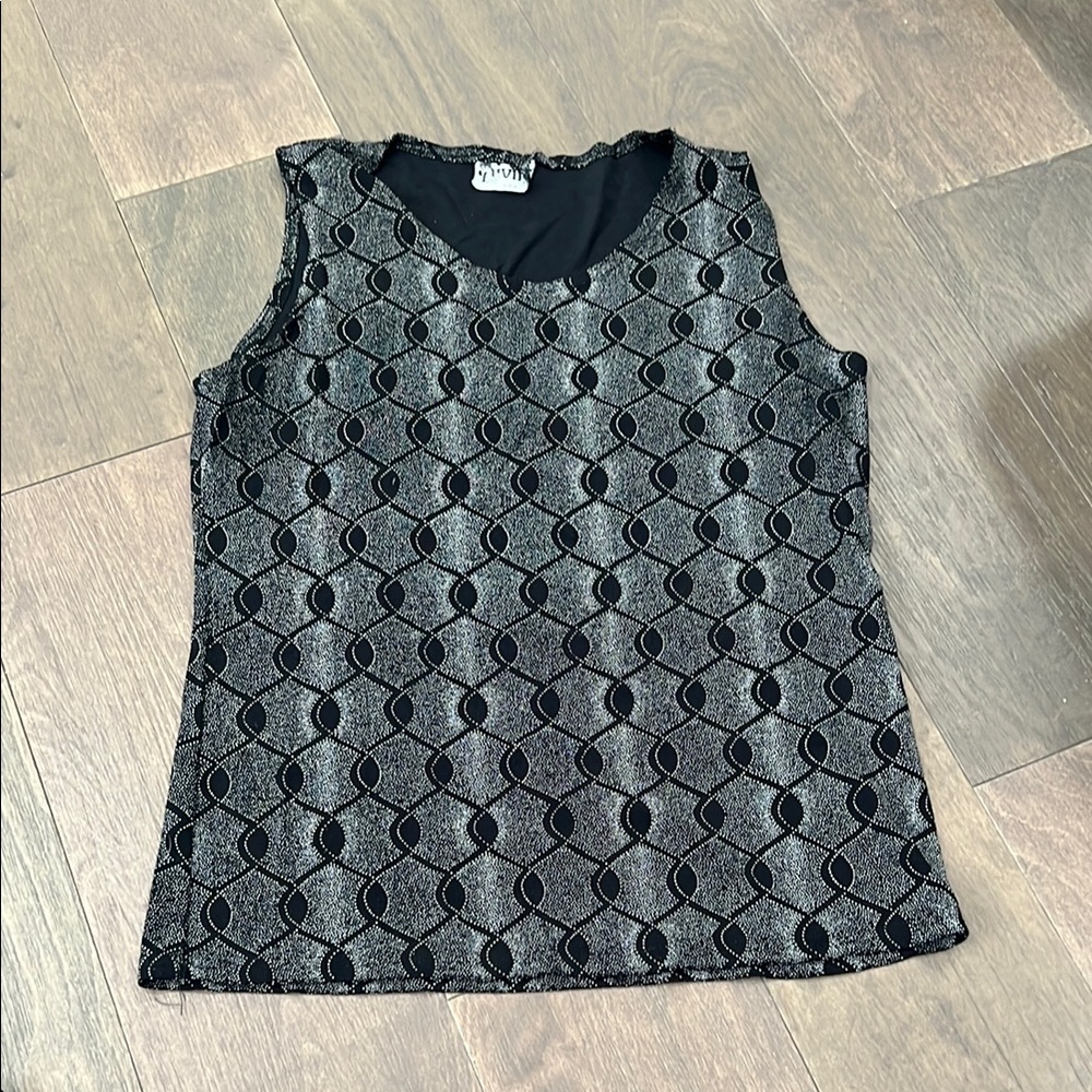 Elegant Black and Gray Sleeveless Top
